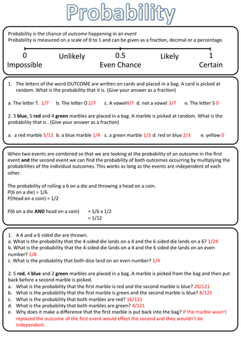 Probability | Teaching Resources