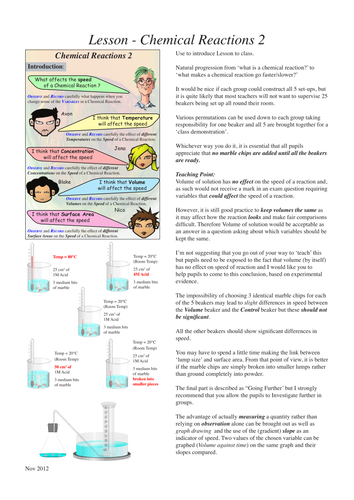 Factors Affecting Reaction Rate | Teaching Resources