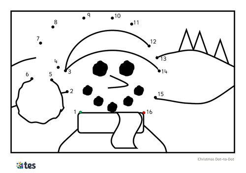 Christmas Dot To Dot Worksheet Activities Teaching Resources