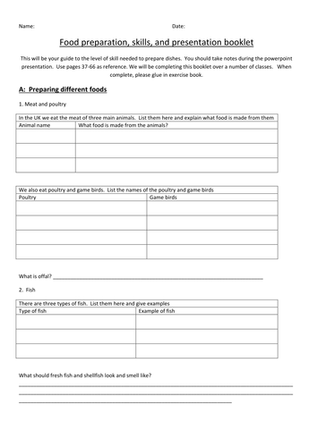 food preparation and skills theory by mtaylorlisa ...