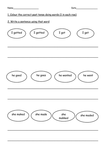 Worksheets Past Tense Worksheets For Grade 2 past tense verbs year 2 by stefanietuesday teaching resources la doc