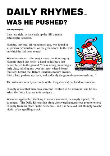 Writing A Newspaper Report Ks2 Primary Resources