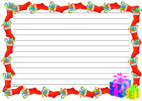 christmas border writing paper