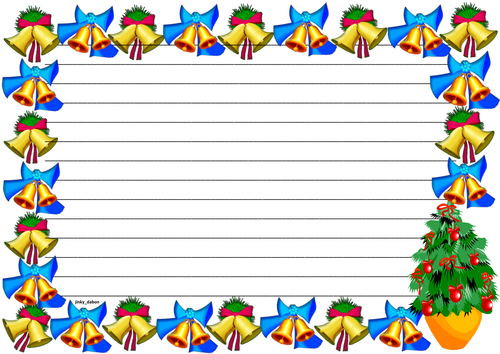 Christmas Themed Lined Paper and Pageborders | Teaching Resources