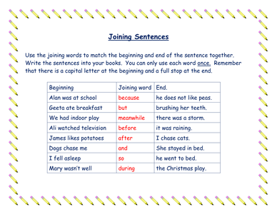 Use of Joining Words (Connectives) in Sentences by ...