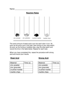 Rates of reaction worksheet | Teaching Resources