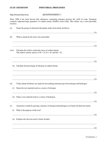 GCSE industrial questions and answers | Teaching Resources