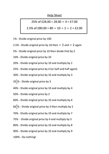 Sale Percentages - Cooperative Learning | Teaching Resources