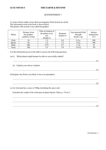 GCSE earth questions and answers | Teaching Resources