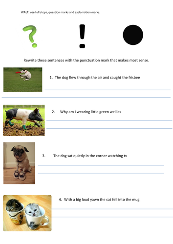 Exclamation marks, full stops and question marks | Teaching Resources