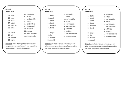 Spanish past tense preterite worksheets Mira 2 Teaching