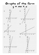 graphs of the form y mx c worksheets teaching resources