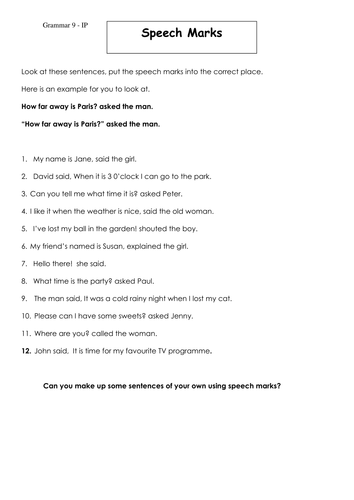 direct and indirect speech teaching resources