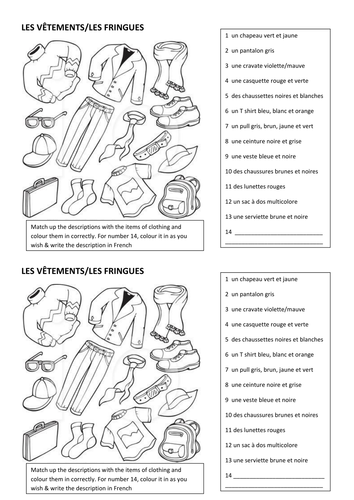 Clothes (Les vêtements)  French outfit, French language, French classroom