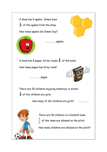 KS2 problem solving fractions worksheet | Teaching Resources