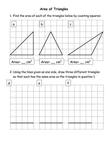 Area of Triangles Resources | Tes