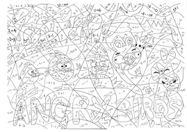 Angry Birds Negative Numbers Calculated Colouring Teaching Resources