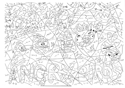 Calculated  worksheets Numbers algebra tes ks2 Negative Colouring Birds Angry