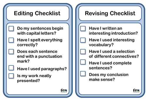 Edit And Improve Writing Ks2 Checklist