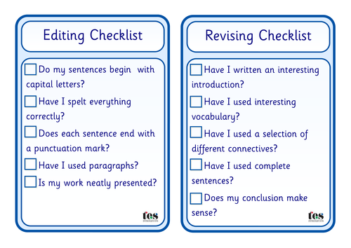 writing checklist pdf