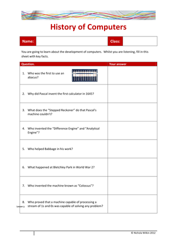 brief history of computers assignment