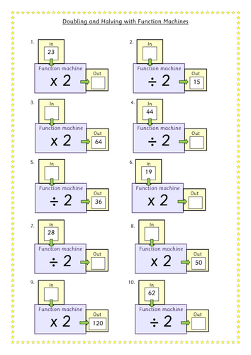 Doubling and Halving Function Machines