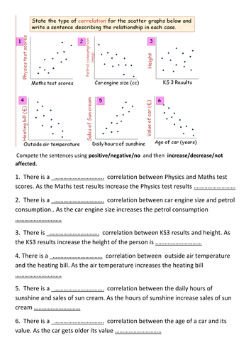 Printables Correlation Worksheet correlation worksheet versaldobip scatter gap fill and relationships by misslatham