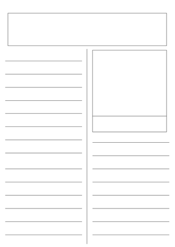 Blank newspaper template ks2