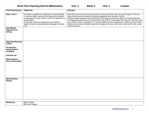 KS1 / Year 2 C2 Maths Planning - Updated | Teaching Resources