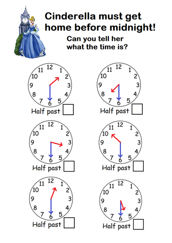 telling the time to oclockhalf past teaching resources