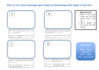 Choosing settlements  settlements  on lesson TES geography and early Resources  activities worksheets