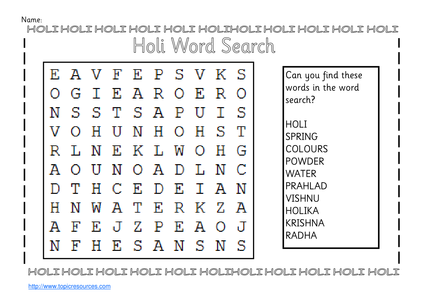 holi festival wordsearch resources tes