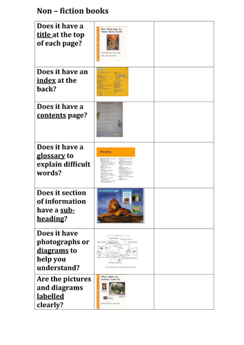 Non fiction books worksheet | Teaching Resources