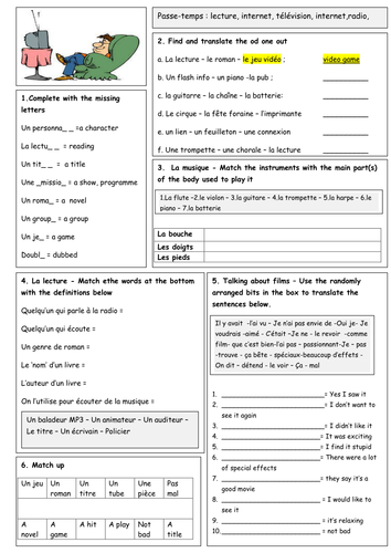 gcse french vocab revision quickies by gianfrancoconti1966