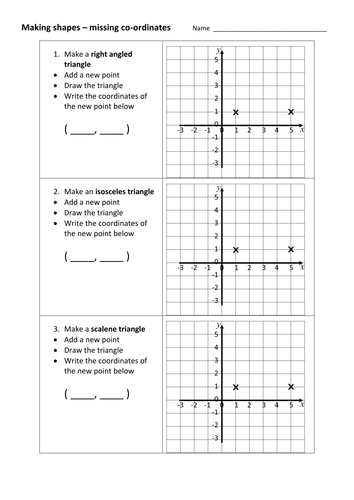 make 2 d shapes from missing coordinates teaching resources