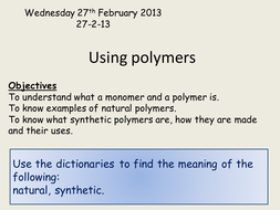 Monomers and polymers | Teaching Resources