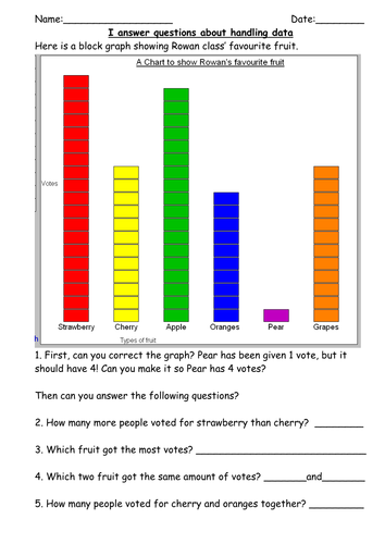 ks1 y2 handling data mini test by robburnett teaching