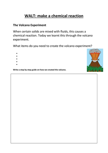 the volcano experiment teaching resources