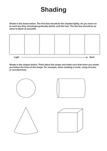 shading worksheet practice by  worksheet  KS3  Art  Shading Teaching discophile