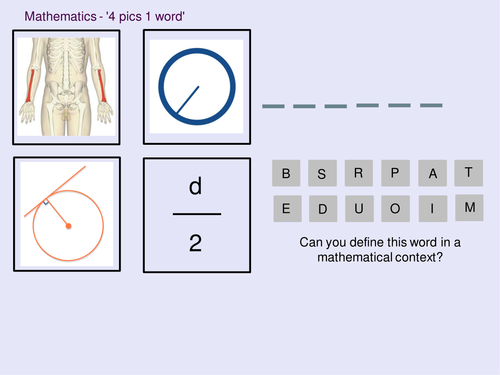Mr Collins Mathematics 4 pics 1 word - Circles.pptx