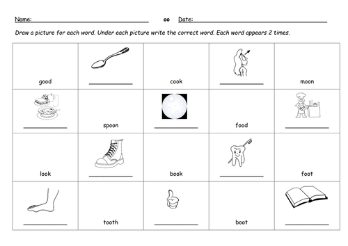 Worksheets Oo Worksheets little oo and long digraph worksheets by barang teaching 2 times draw or spell docx