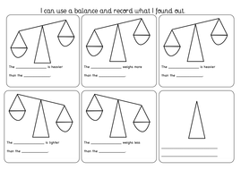 measuring using a balance worksheet teaching resources