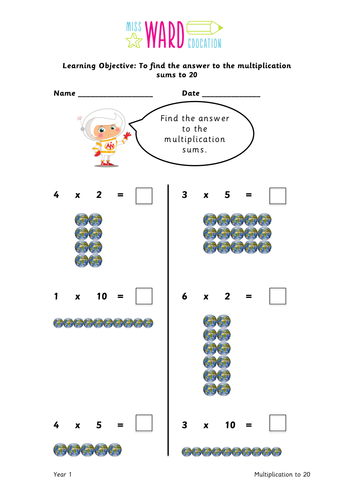 year 1 multiplication to 20 teaching resources