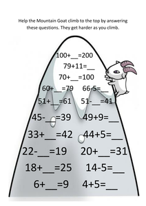 missing tes addition number Missing goat  number ks1 climb.docx