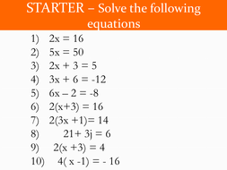 Solving equations with unknowns on both sides | Teaching Resources