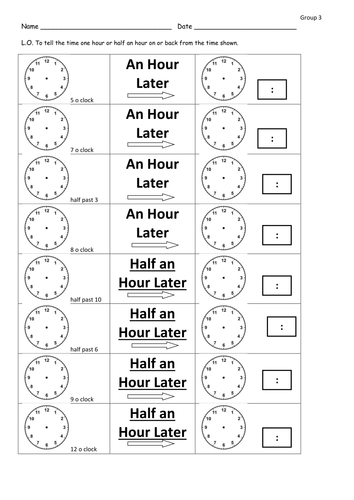 Worksheets Adding Time Worksheets time later and before differentiated worksheets by clara5 mag 1 hour half docx