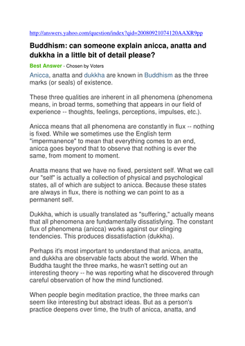 Anicca, dukkha, anatta image