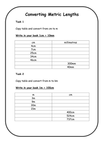 Convert Metric Units; length | Teaching Resources