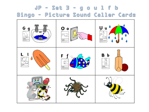 jolly phonics bingo set 1 to 7 teaching resources