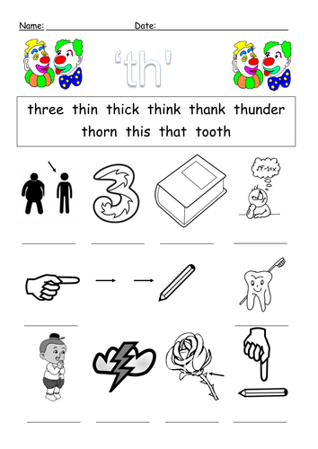 th-digraph-worksheets-teaching-resources